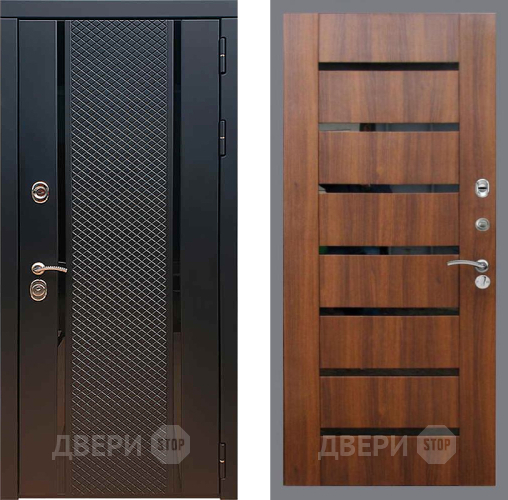 Дверь Рекс (REX) 25 СБ-14 стекло черное Орех бренди в Ивантеевке