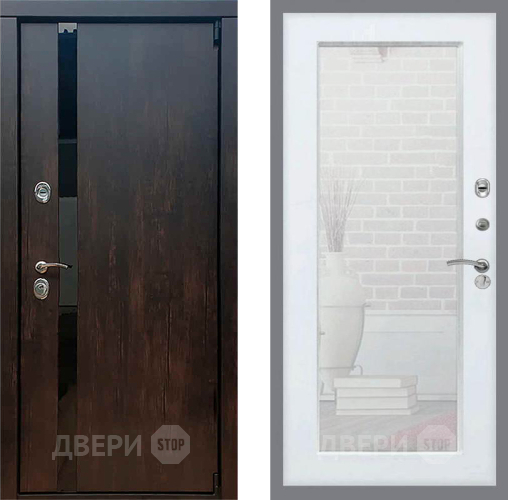 Входная металлическая Дверь Рекс (REX) 26 Зеркало Пастораль Белый ясень в Ивантеевке