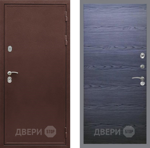 Входная металлическая Дверь Рекс (REX) 5 металл 3 мм GL Дуб тангенальный черный в Ивантеевке