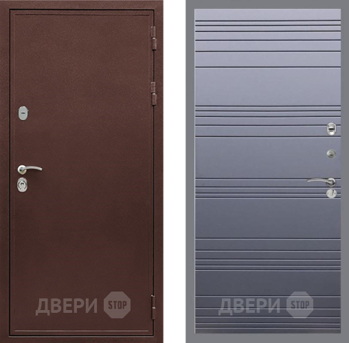 Входная металлическая Дверь Рекс (REX) 5 металл 3 мм Line Силк титан в Ивантеевке